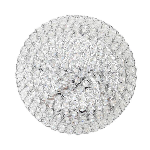 12 in. 2-Light Chrome Crystal Flush Mount