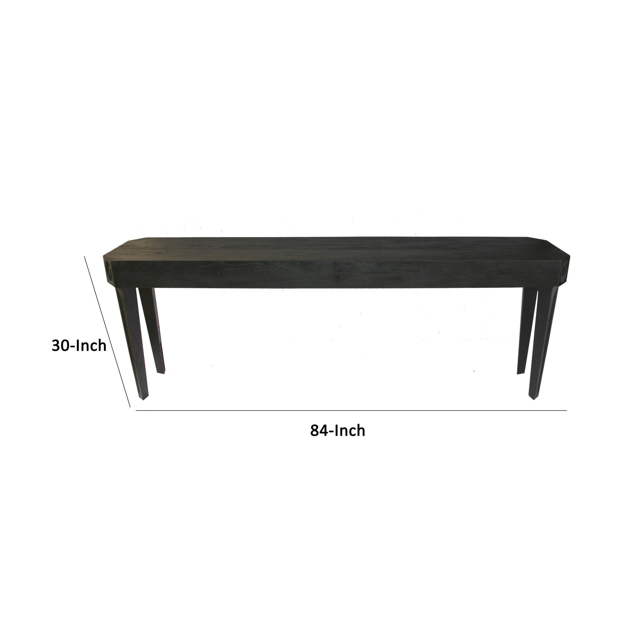 84 Inch Console Sideboard Table, Classic Acacia Wood Frame in Black Finish