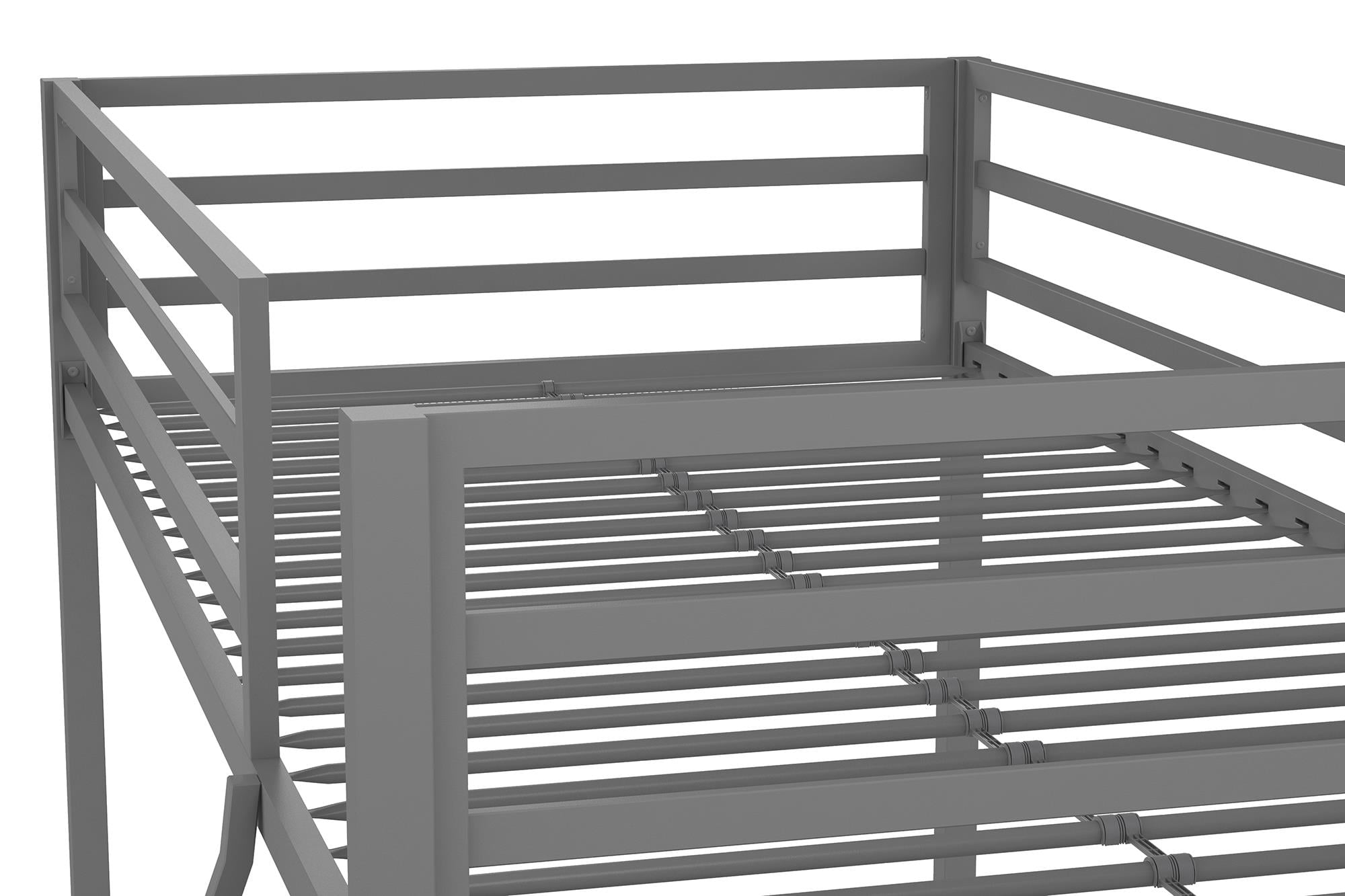 Teen Novogratz Charlie Twin-Over-Twin Metal Bunk Bed, Gray