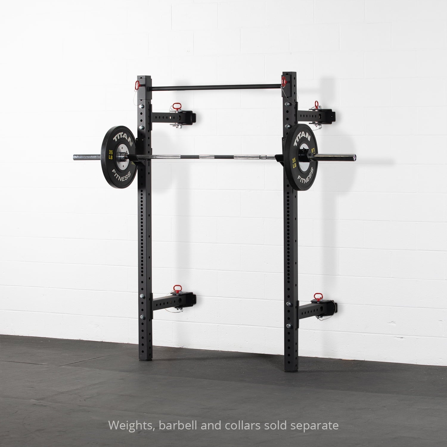 Titan Fitness X-3 Series 80-inch Wall Mounted Folding Power Rack, Space Savings Rack, Folds up to 5-inches from the Wall