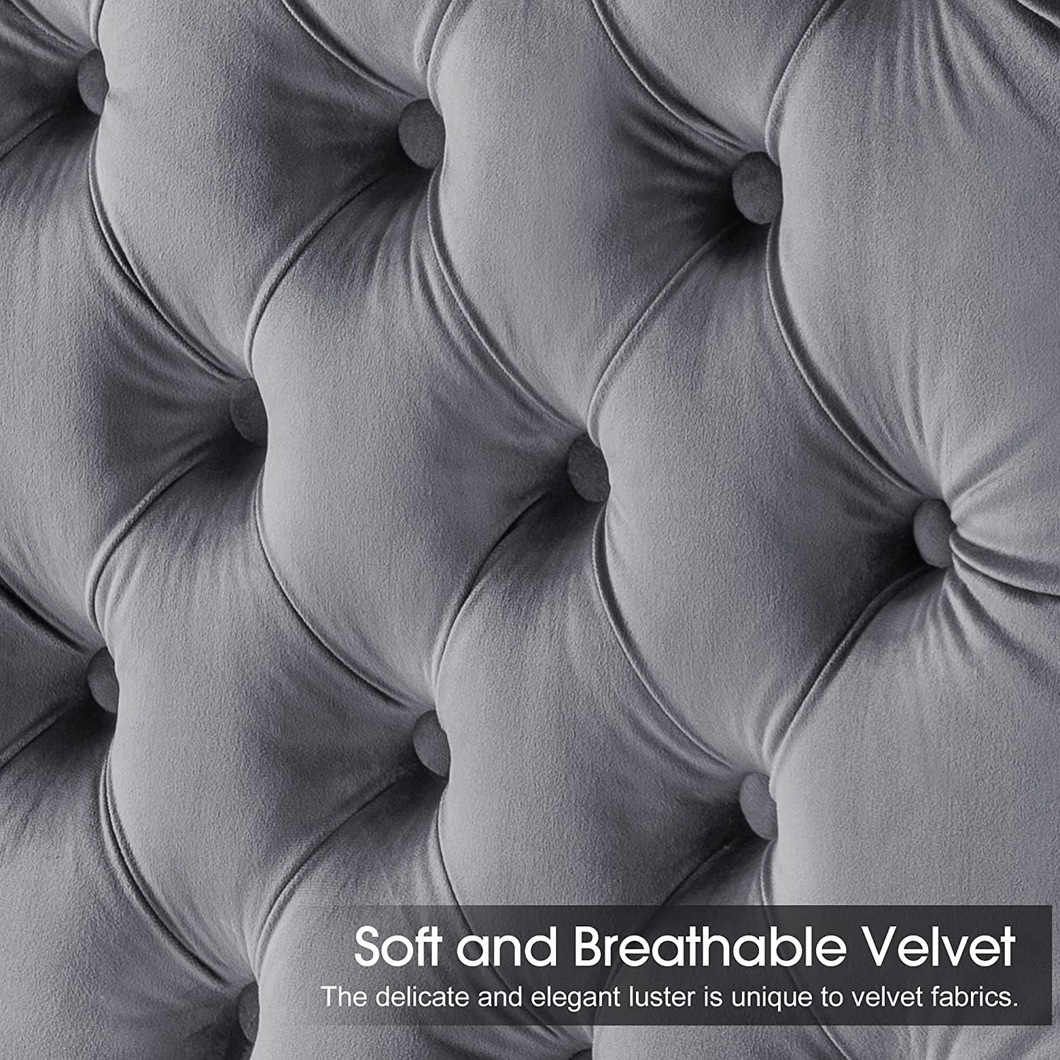 Mcombo Velvet Accent Club Chair, Single Sofa Chair, Armchair 4066 (Grey)