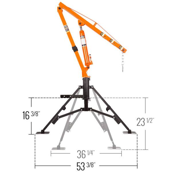 1,000 lbs. Capacity Hydraulic Receiver Hitch Crane