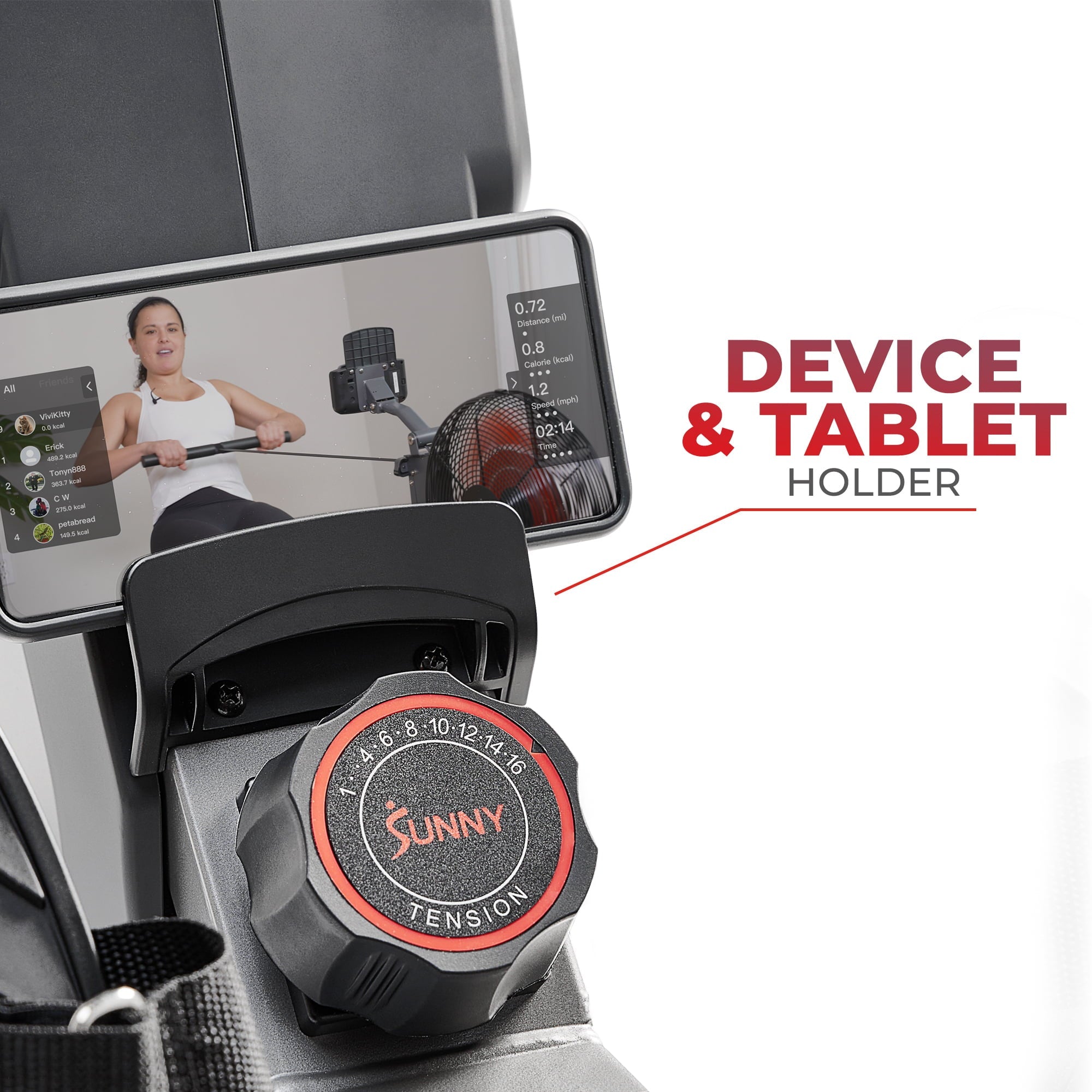 Sunny Health & Fitness Air+ Magnetic Rowing Machine with Exclusive SunnyFit® App and Smart Bluetooth Connectivity - SF-RW520008