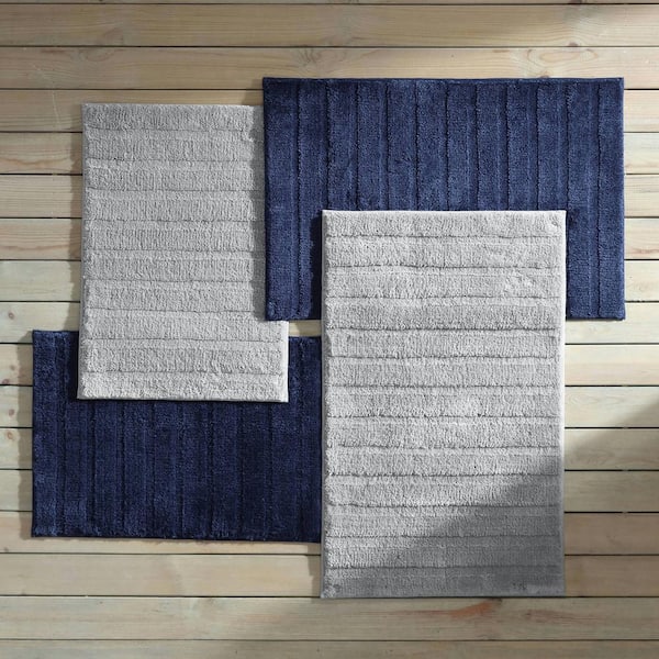 Shelly Reef Navy Blue Polyester 2-Piece Bath Rug Set