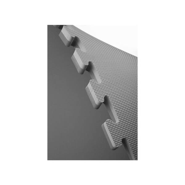 Black/Gray 24 in. x 24 in. EVA Foam Sport Multi-Purpose Reversible Interlocking Tiles (144 sq. ft. - 36 tiles)