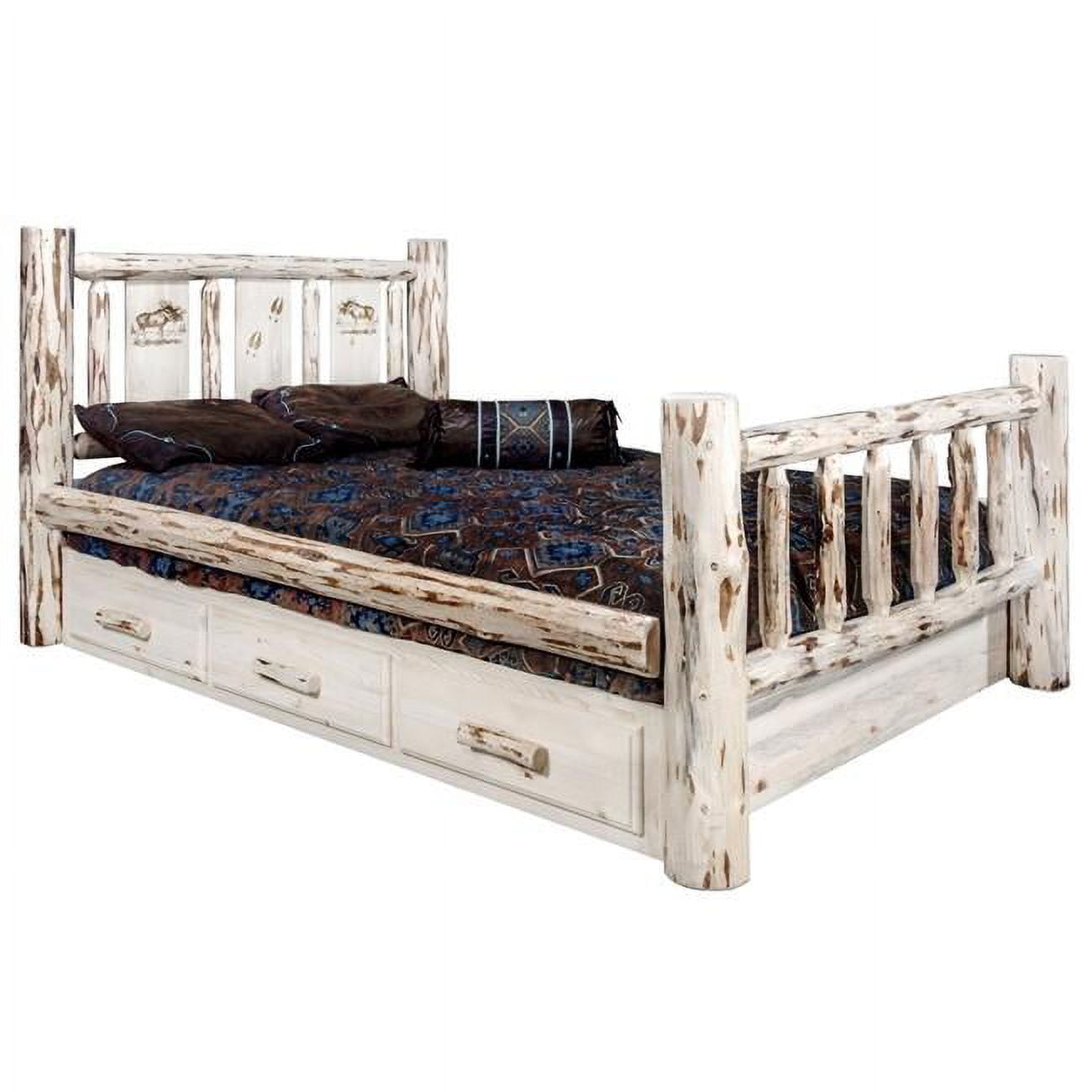 Moose Design Laser Engraved Storage Bed (Twin: 87 in. L x 46 in. W x 47 in. H (314 lbs.))