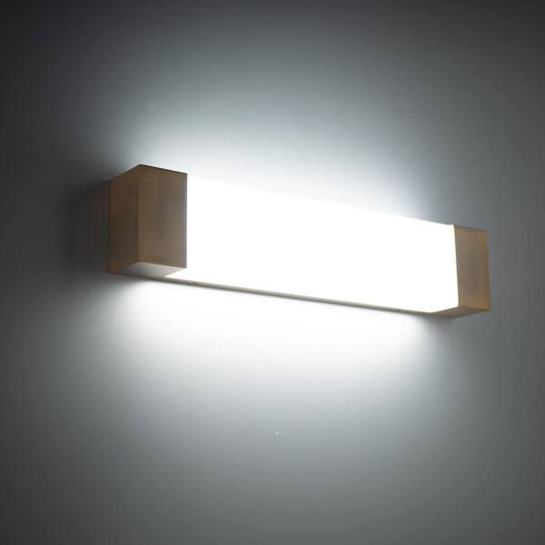 Darcy 36 in. Aged Brass LED Vanity Light Bar and Wall Sconce, 3000K