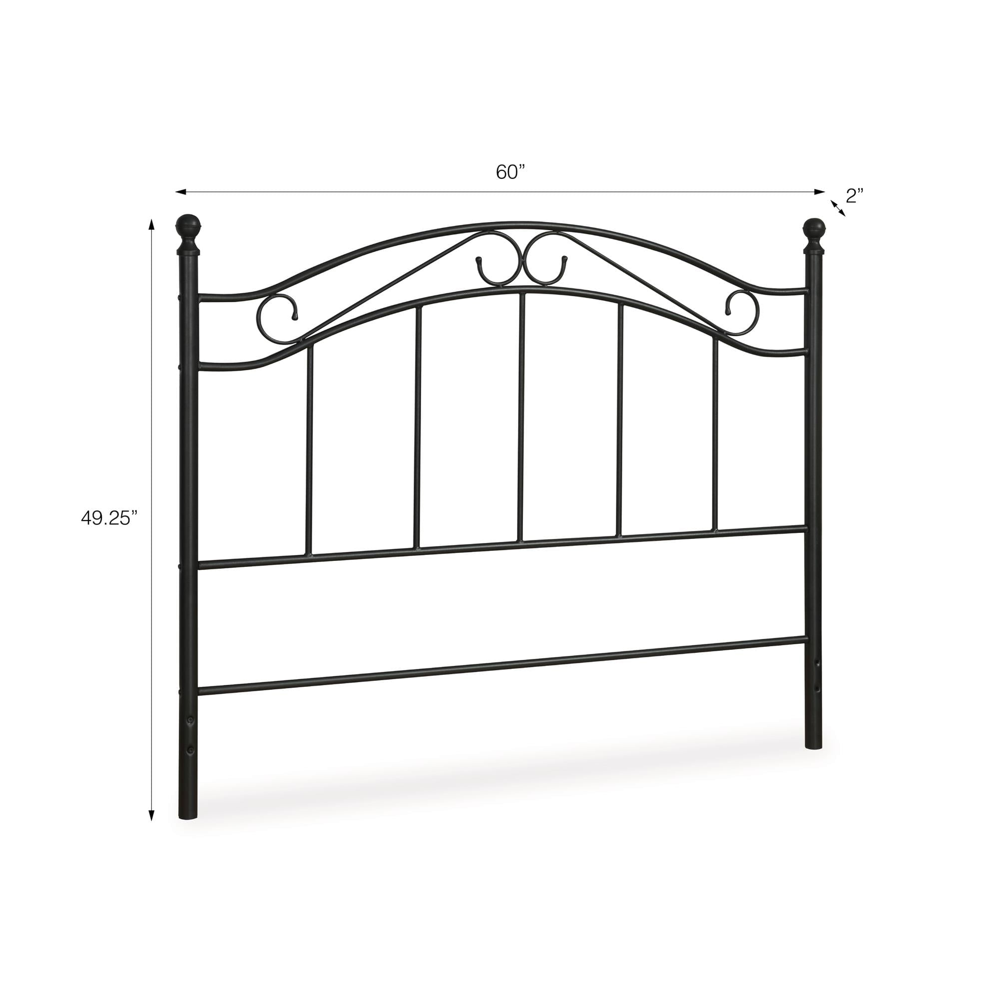 Mainstays Full/Queen Metal Headboard with Delicate Detailing, Black
