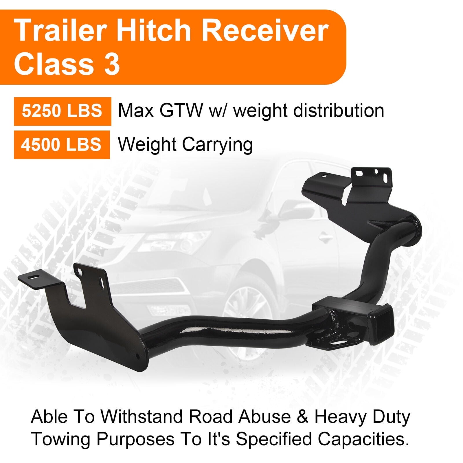 Kojem 13650 Rear Class 3 Trailer Tow Hitch with 2'' Receiver for 2005-2012 Ford Escape 2005-2011 Mazda Tribute Mercury Mariner