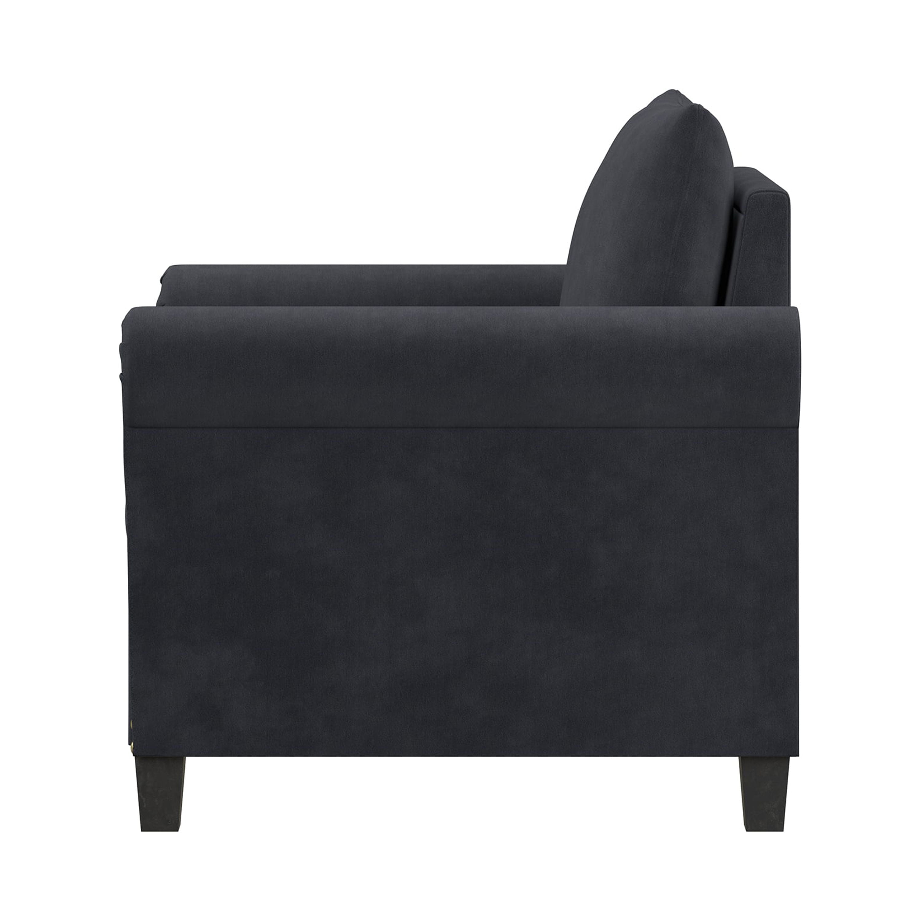 Lifestyle Solutions Fallon Armchair with Nail Head Trim, Gray Fabric