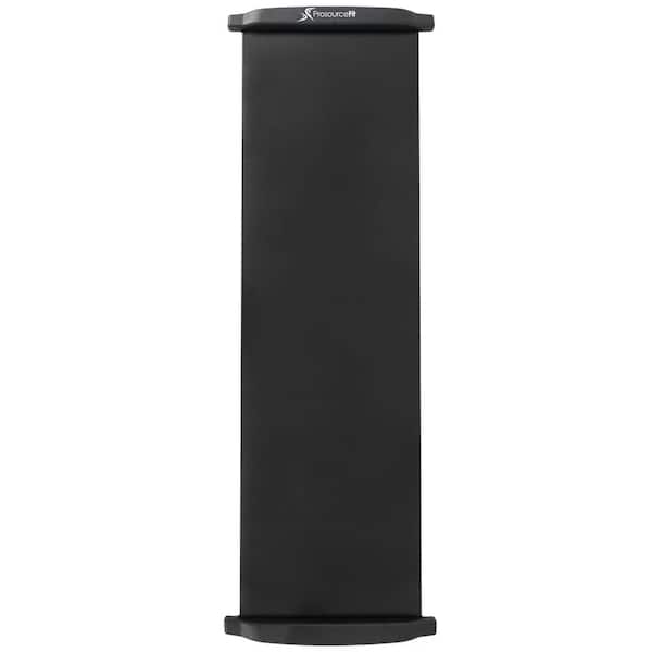 Black 72 in. x 20 in. Non-Slip PVC Exercise Slide Board with End Stops, Booties, and Carrying Bag (10 sq. ft. covered)