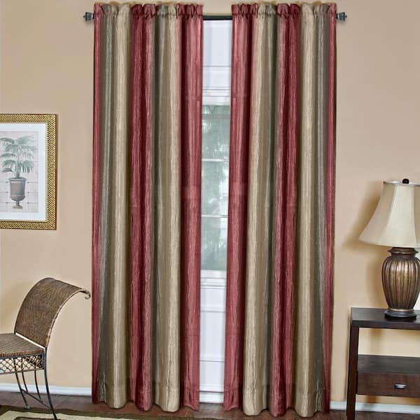 Ombre 50 in. W x 63 in. L Polyester Light Filtering Window Panel in Burgundy