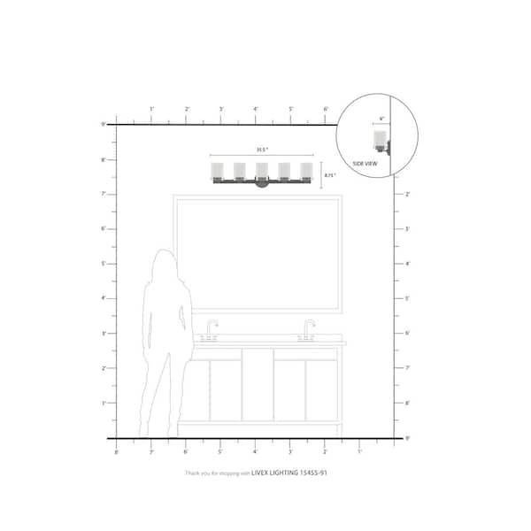 Manhattan 5 Light Brushed Nickel Bath Vanity