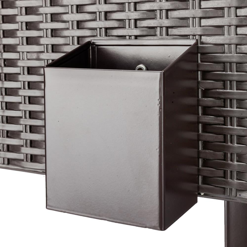 OverPatio 80QT Rattan Square Legs Cooler Cart with Shelf