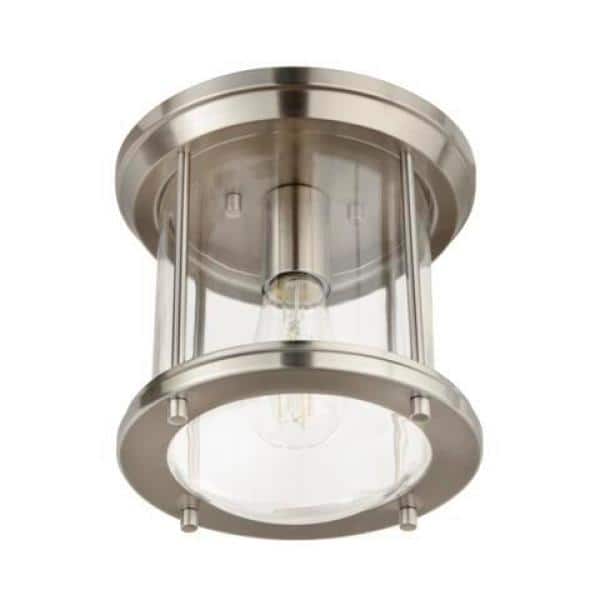 Melrose Park 8 in. 1-Light Brushed Nickel Flush Mount