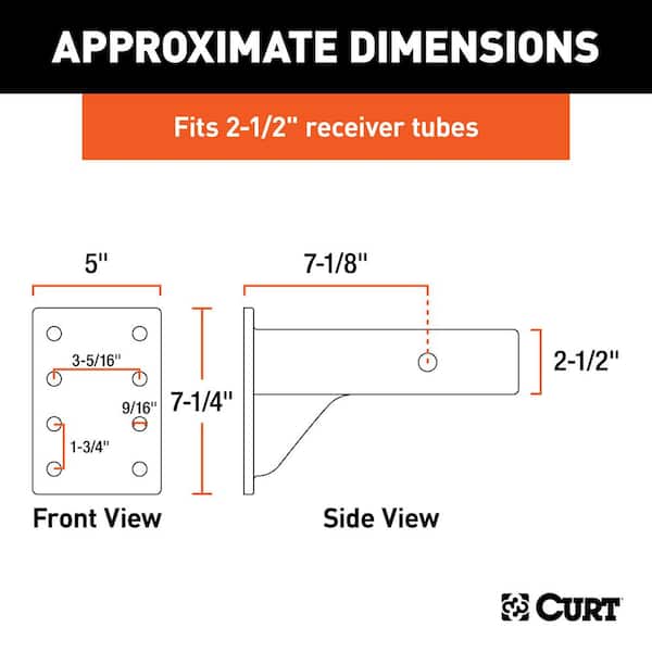 Adjustable Pintle Mount (2-1/2 in. Shank, 20,000 lbs., 7-1/4 in. High, 10-3/4 in. Long)