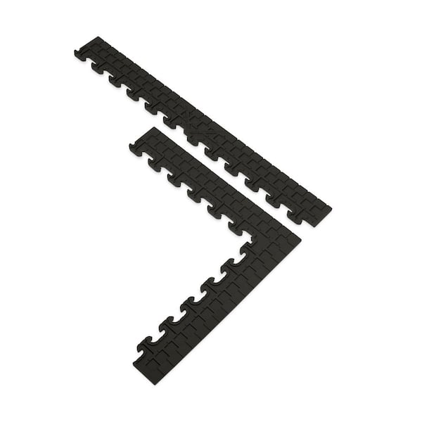 18.4 in. x 18.4 in. Black Commercial PVC Garage Flooring Trim Kit