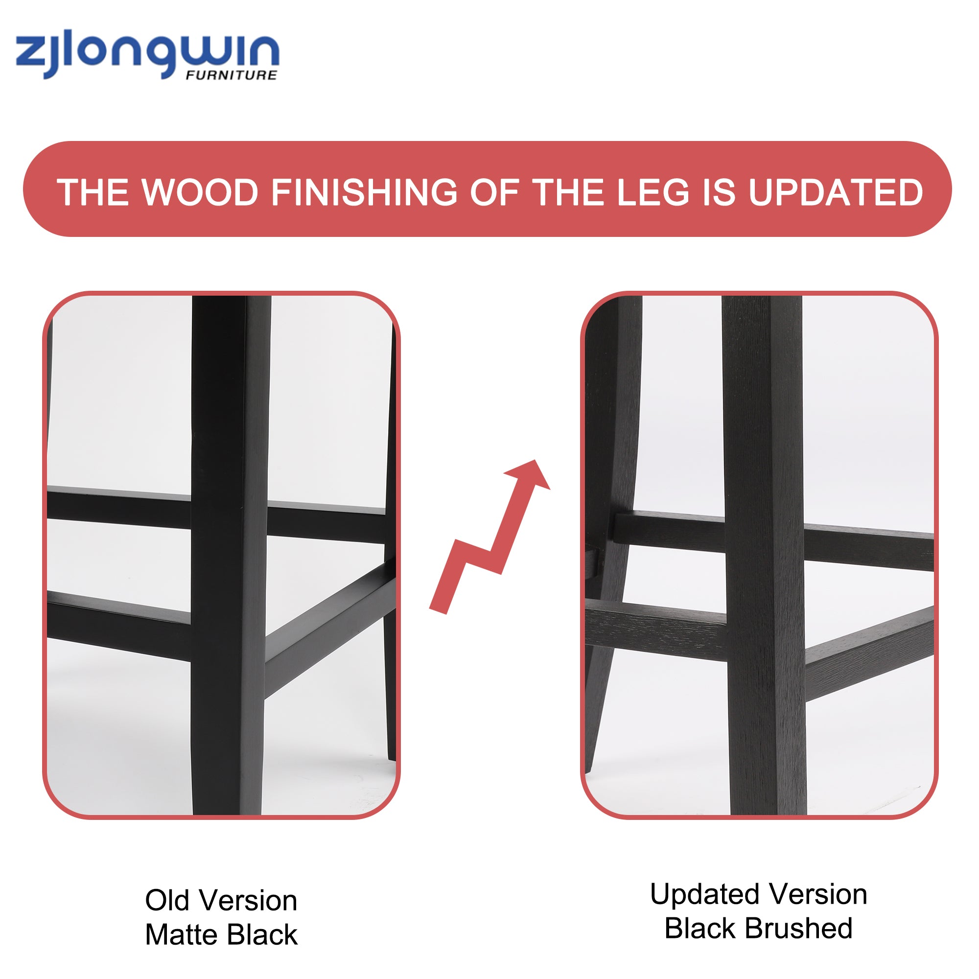 Counter Height Fabric Upholstered Wooden Chairs Barstools with Nailhead Trim in Gray, Set of 2