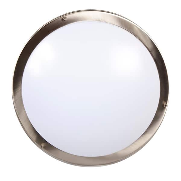 14 in. Satin Nickel LED Ceiling Mount Fixture, 5 CCT 2700K-5000K, 2100 Lumens, Dimmable