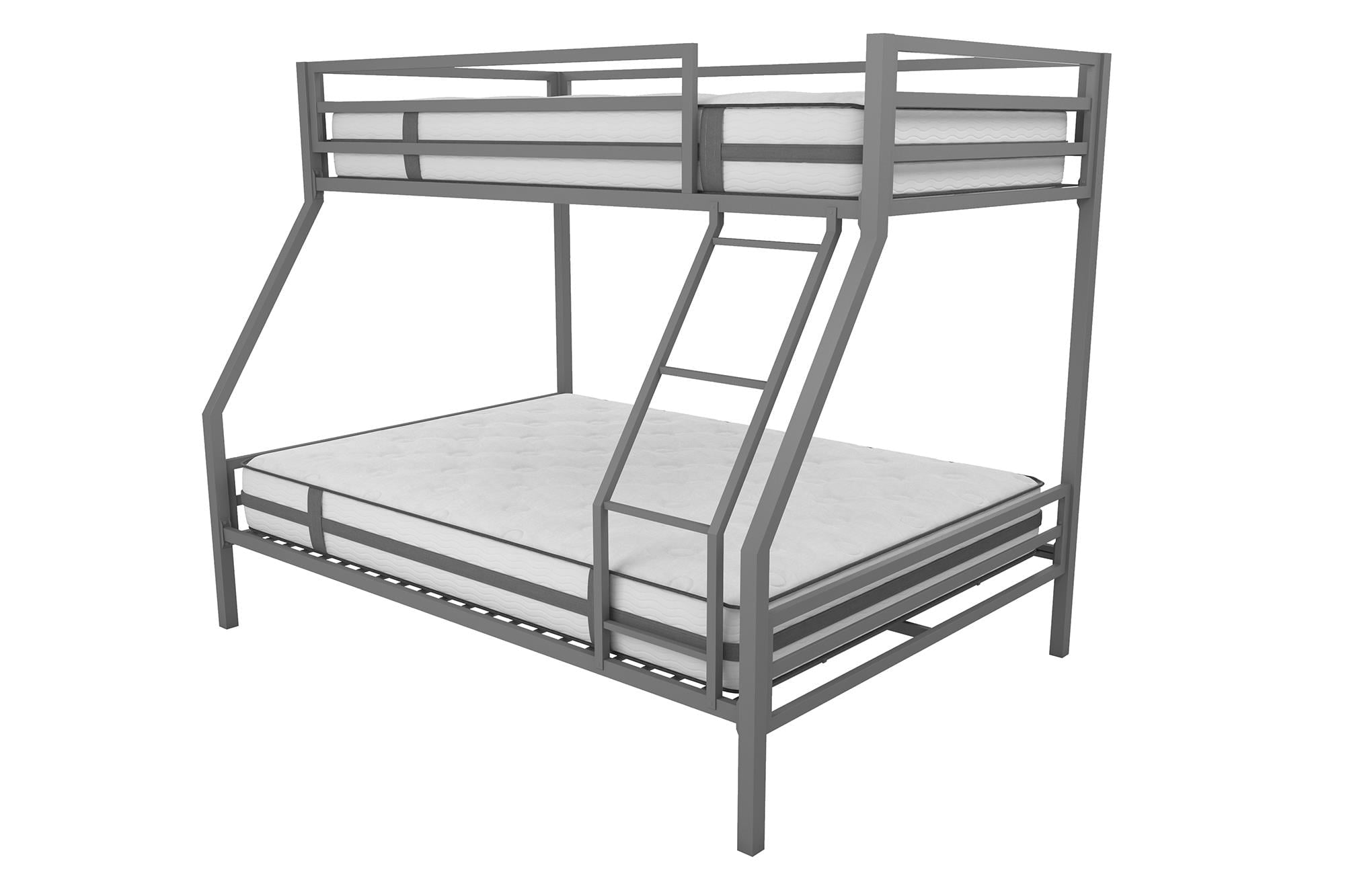 Teen Novogratz Charlie Twin-Over-Full Metal Bunk Bed, Gray