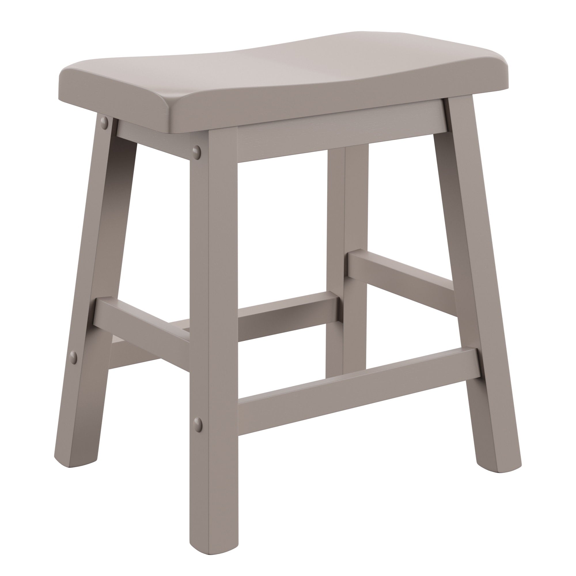 Weston Home Ashby 18-inch Backless Stools, Set of 2, Frost Grey Finish