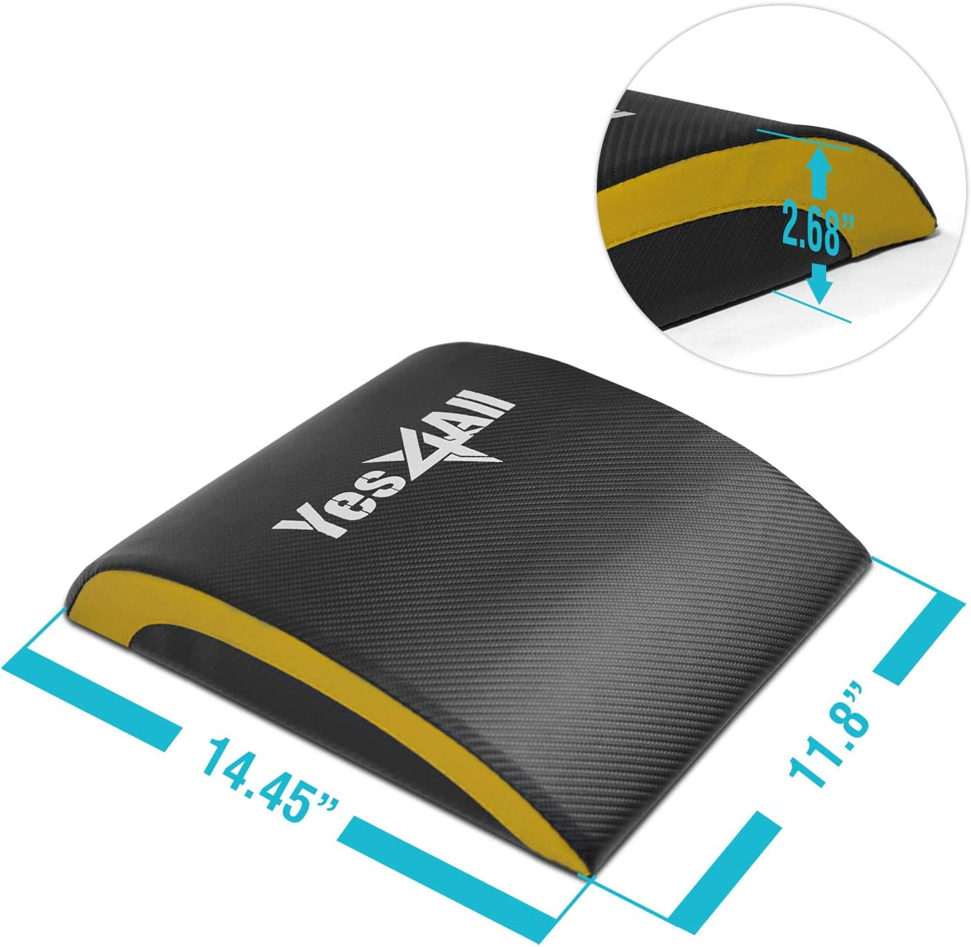 Yes4All Abdominal Mat, Abdominal Wedge, Ab Exercise Mat (Yellow)