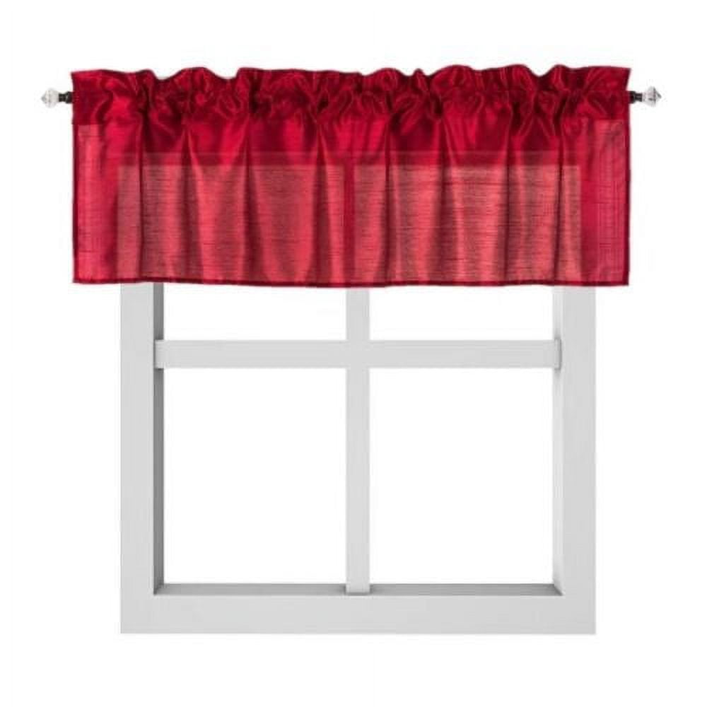 S18 BURGUNDY 1 Piece Solid Faux Silk Rod Pocket Stylish STRAIGHT WINDOW VALANCE 55