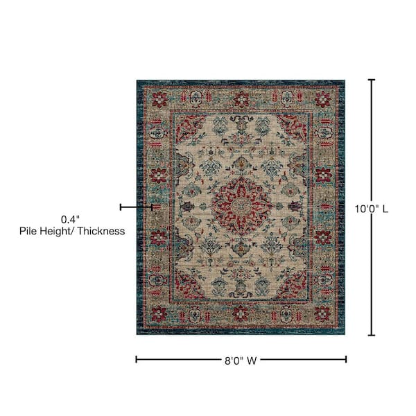 Fitzgerald Oyster 8 ft. x 10 ft. Abstract Area Rug