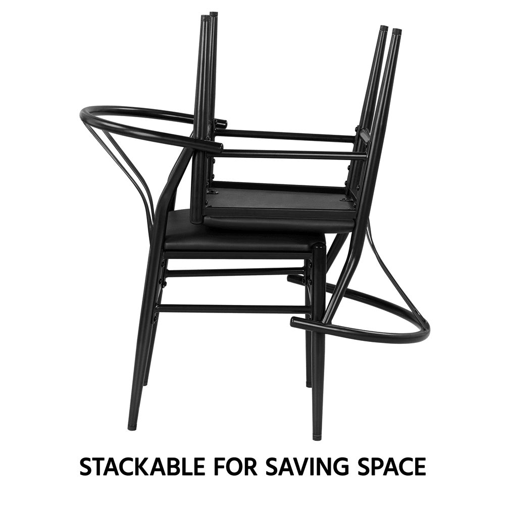 SMILE MART Dining Chair, Set of 2, Black