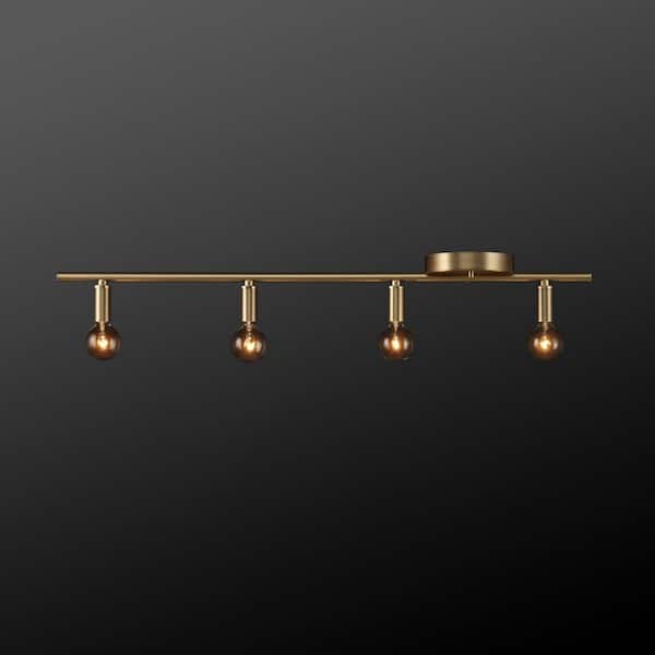 2.4 ft. 4-Light Slim Matte Brass Fixed Track Lighting Kit