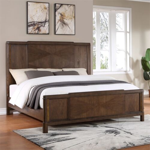 Milan Walnut Brown Wood King Bed