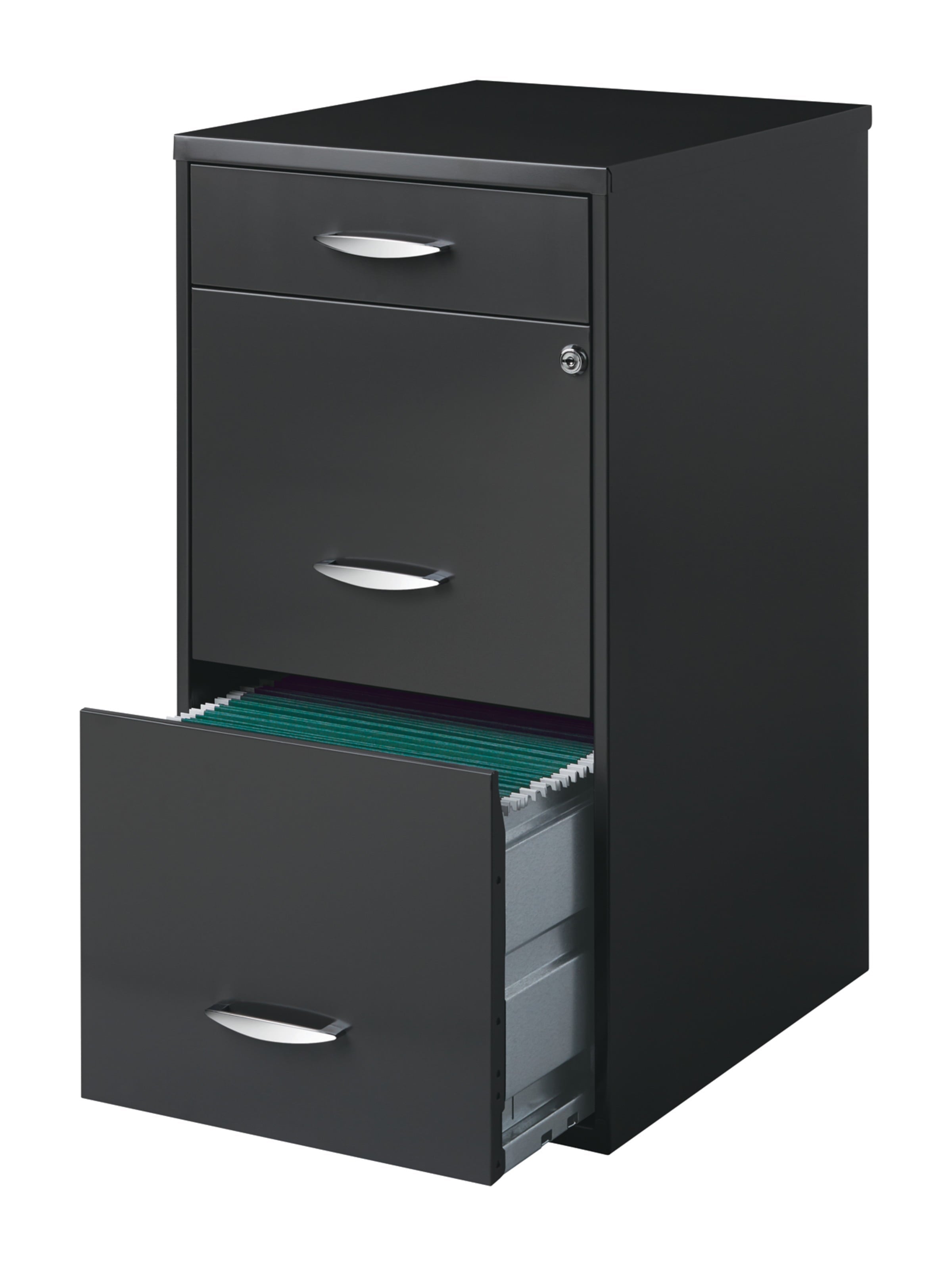 Space Solutions 3 Drawer Letter Width Vertical File Cabinet with Pencil Drawer, Charcoal