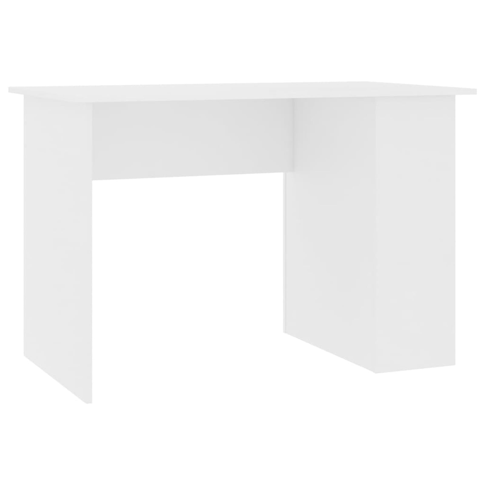 moobody Computer Desk with Storage Shelves Engineered Wood Writing Desk Gaming Table White Home Office Furniture 43.3 x 23.6 x 28.7 Inches (W x D x H)