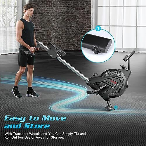 Rowing Machine, [Professional Competition Steel]  Magnetic Rower with black