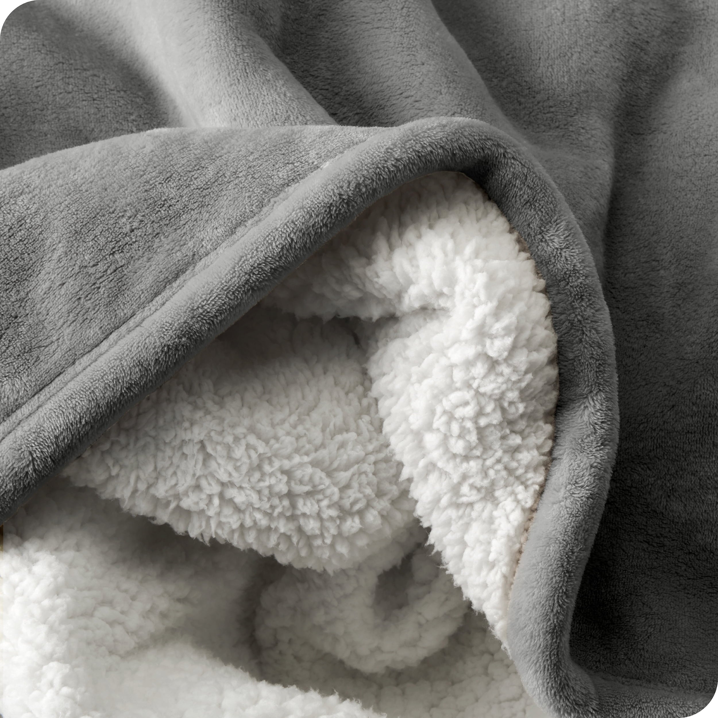 Bare Home Plush Sherpa Bed Blanket - Fluffy & Soft - Reversible - Lightweight - Full/Queen, Gray