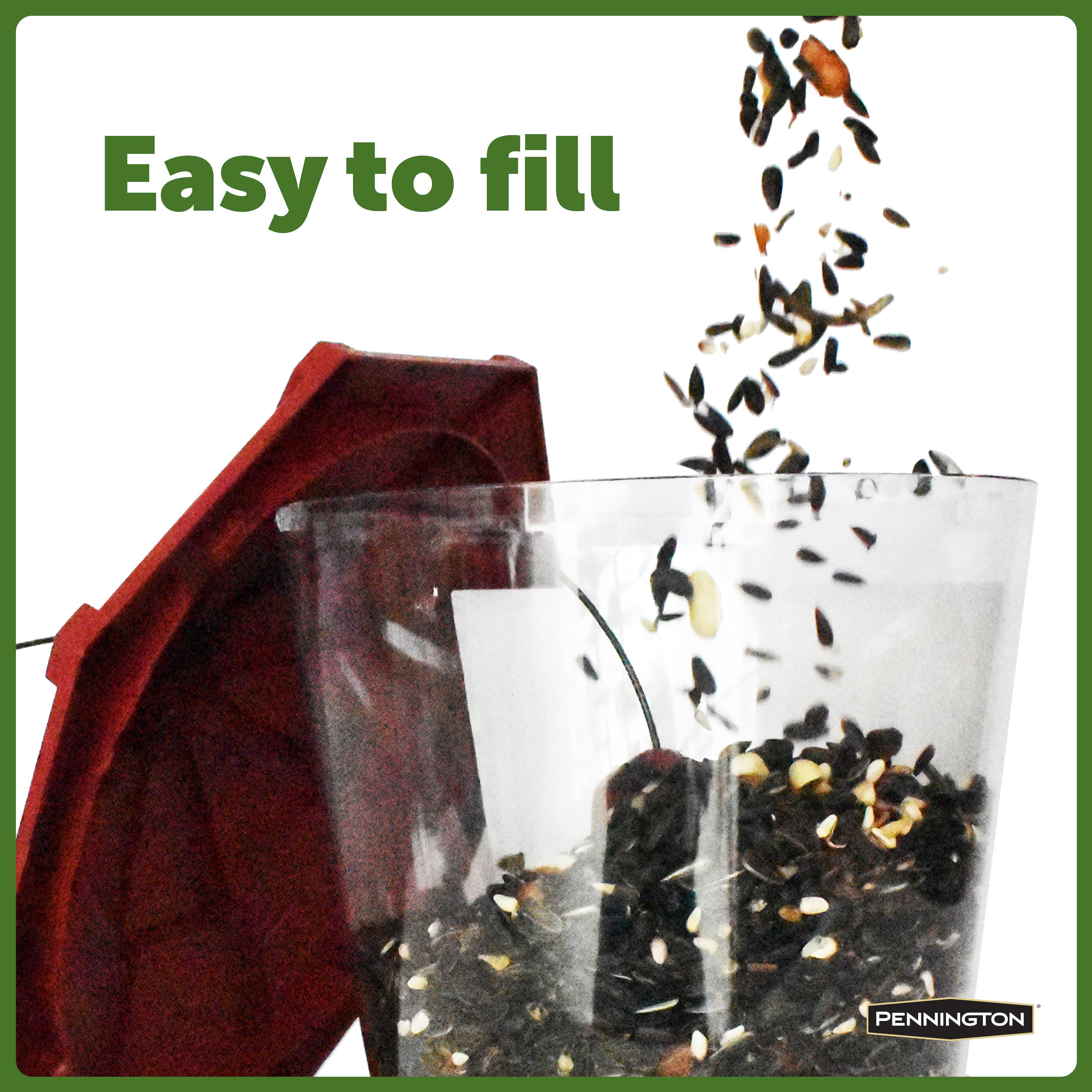 Pennington Red Resin Grand Ecozebo Wild Bird Feeder, 10 lb. Capacity, 1 Pack