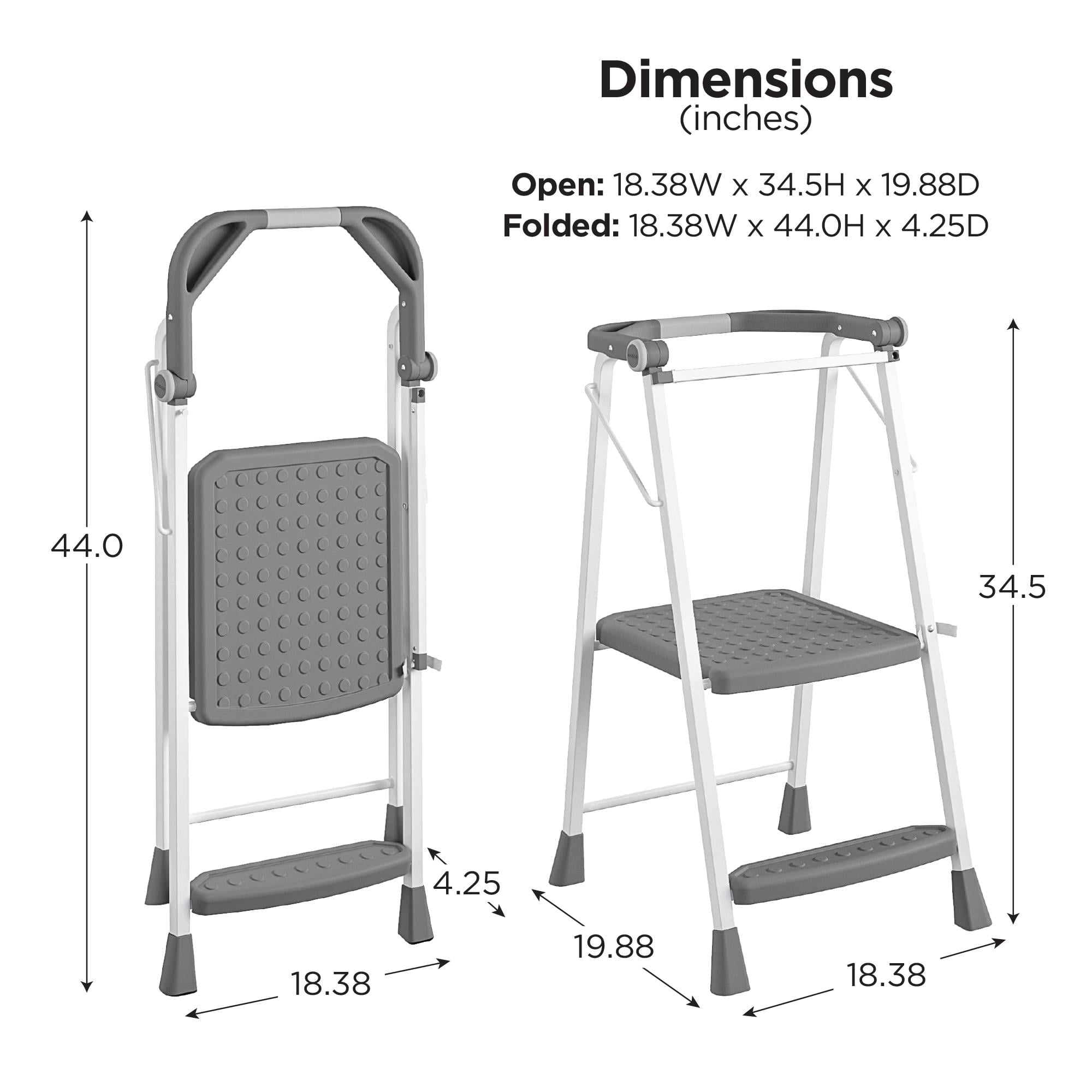 COSCO 2-Step Kitchen Stepperâ¢ Adult Folding Step Stool, Kids Folding Helper (Steel/Resin)