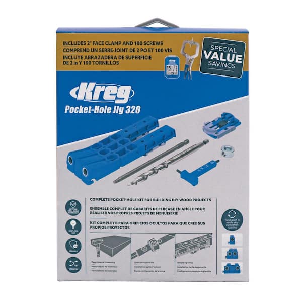 Pocket-Hole Jig 320 with Clamp and Screws