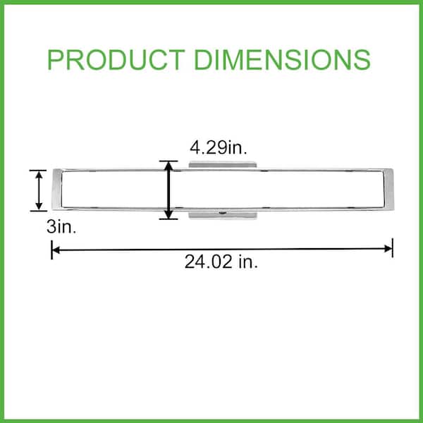 Collier Heights 24 in. Chrome Curved Selectable LED Bathroom Vanity Light Bar Flush Mount with Night Light Feature