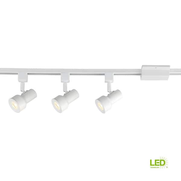 3.5 ft. Solid White Track Lighting Kit with 3-Small Step Cylinder LED Track Lights