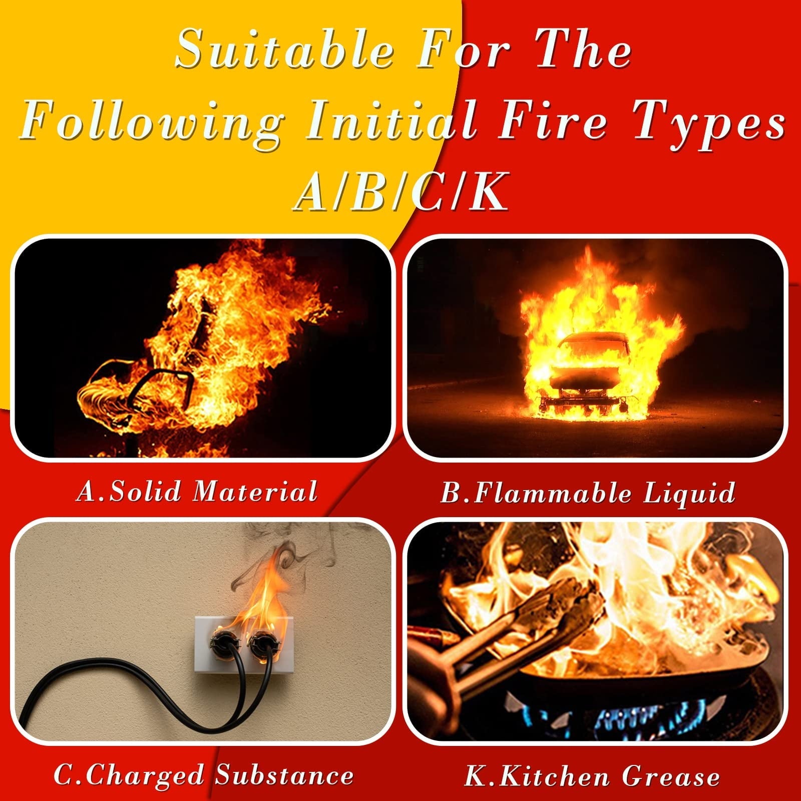 Ougist Fire Extinguisher for House,This Special Water-Based Fire Extinguisher Can Be Used in Cold Environments,Prevents Combustibles From Burning Again and is Easy to Clean After Use.