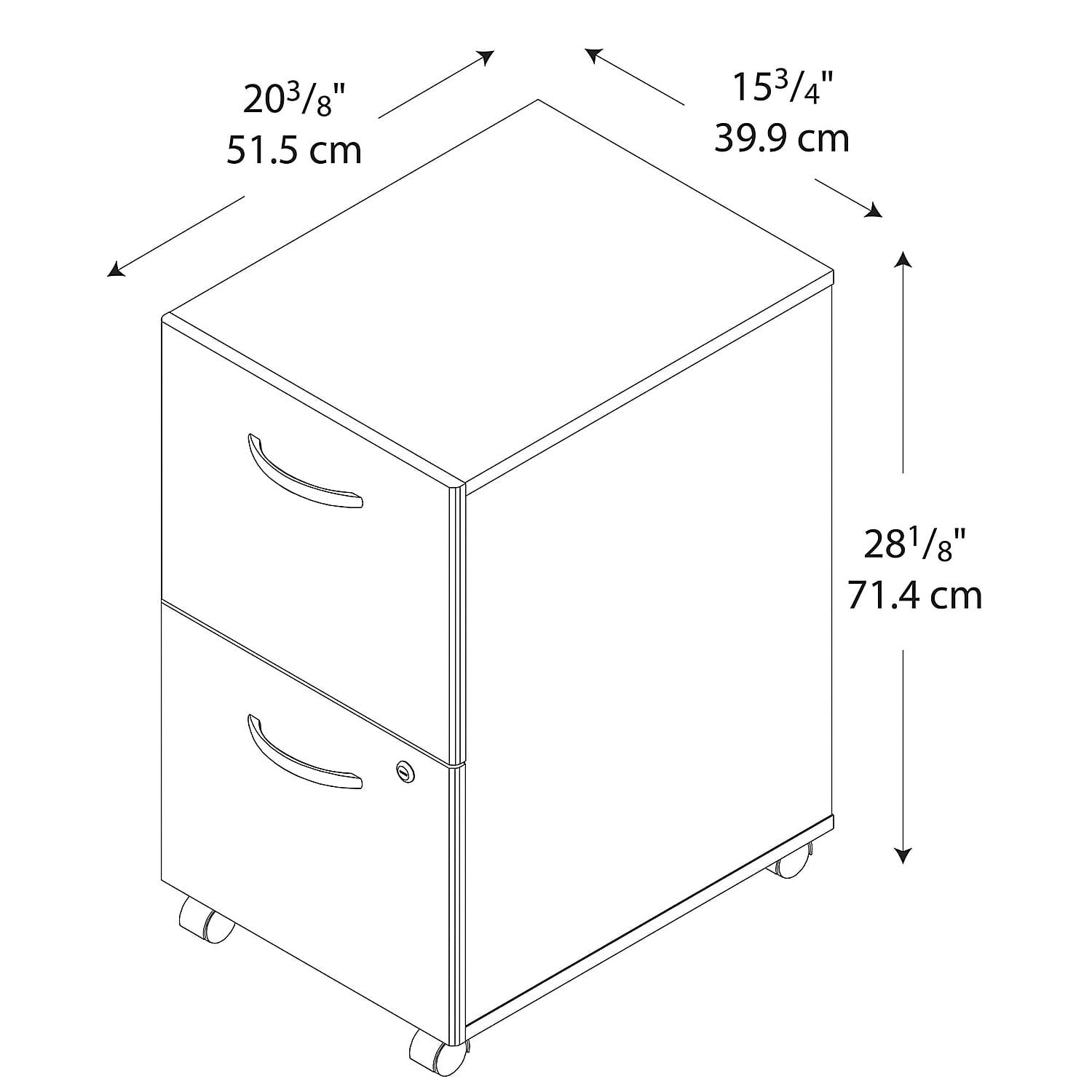 Bush 2-Drawer Ped. Mobile F/F 15-3/4