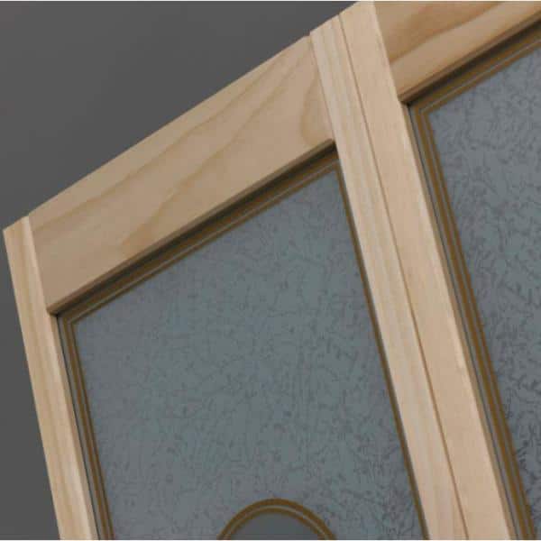 30 in. x 80 in. Glass Over Panel Victorian 1/2-Lite Decorative Universal/Reversible Interior Wood Bi-fold Door