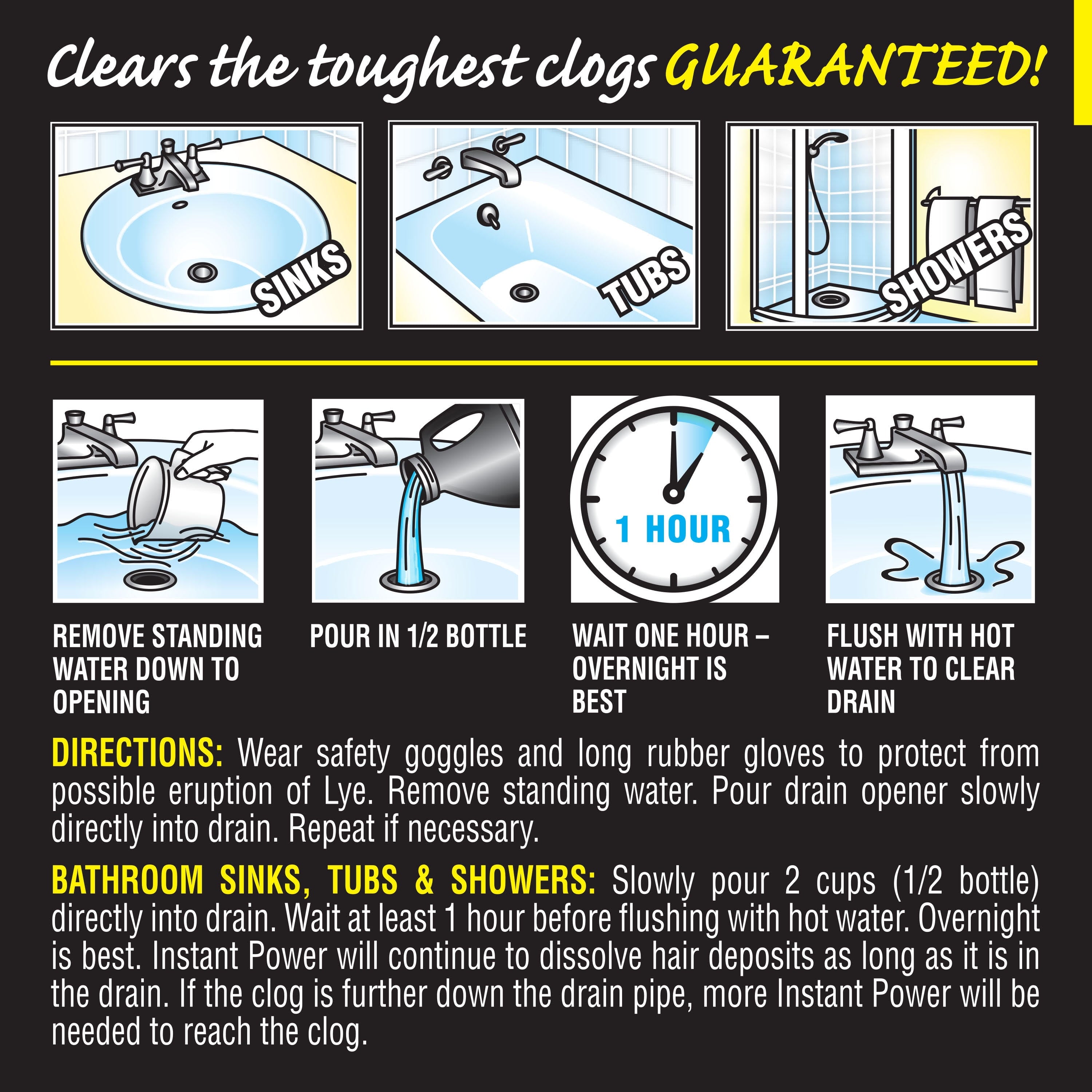 Instant Power Hair Clog Remover, 33.8 Fluid Ounce