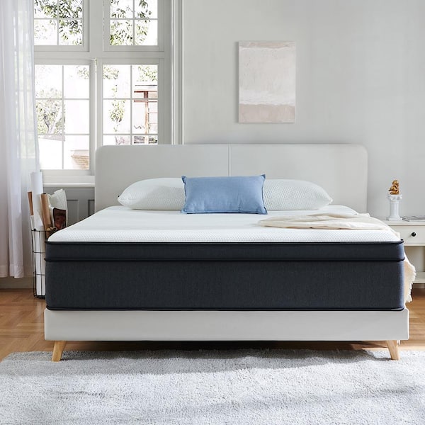King Medium Innerspring Mattress Hybrid Pocket Spring 12 in. Bed-in-a-Box Mattress