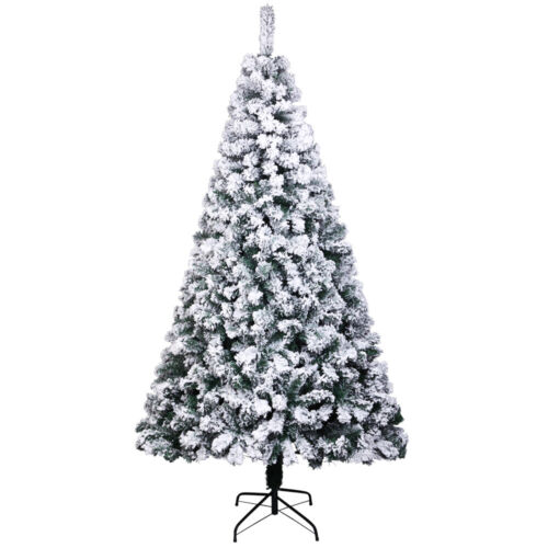 6FT PVC Flocking Christmas Tree 750 Branches Spread Out Naturally  Tree5sQT
