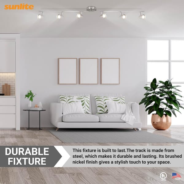 4.5 ft. 6-Light Brushed Nickel GU10 Base Track Lighting Kit