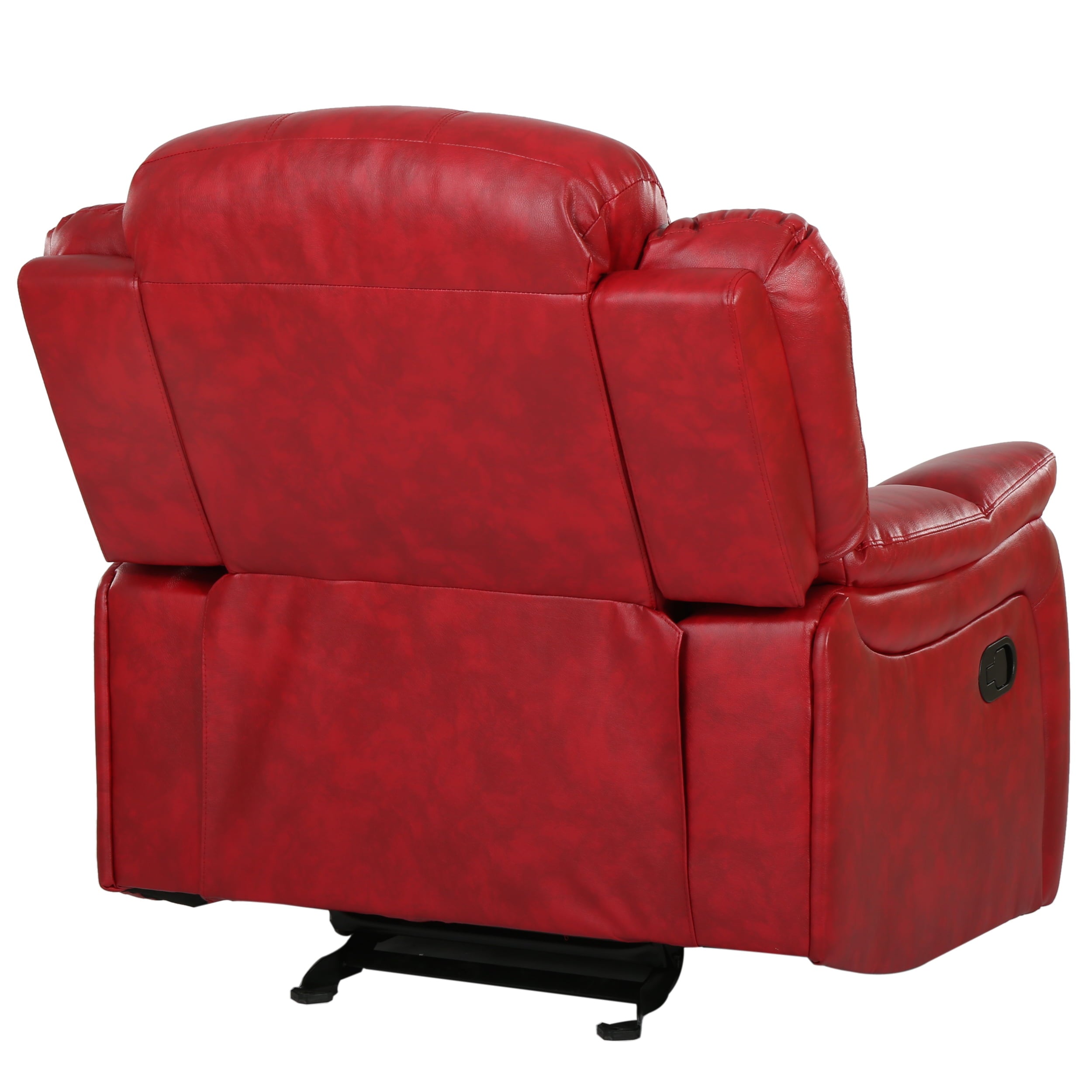 Noble House Haden Faux Leather Glider Recliner, Red