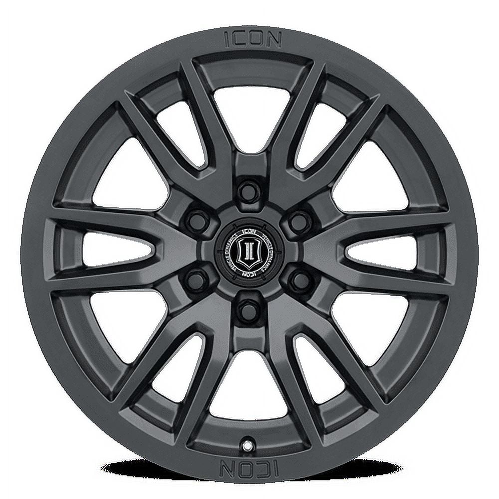 17x8.5 Icon Alloys Vector 6 Satin Black Wheel 6x120 (0mm) Fits select: 2015-2022 CHEVROLET COLORADO, 2015-2022 GMC CANYON