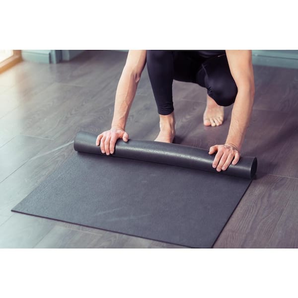 4 ft. x 6 ft. x 0.275 in. Black Rubber Fitness Utility Mat (24 sq. ft.)